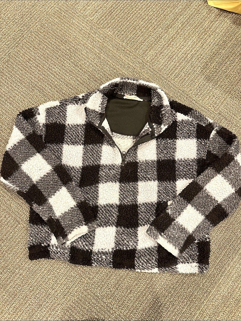 Hippie Rose Checkered Jacket in Black & White Size XS